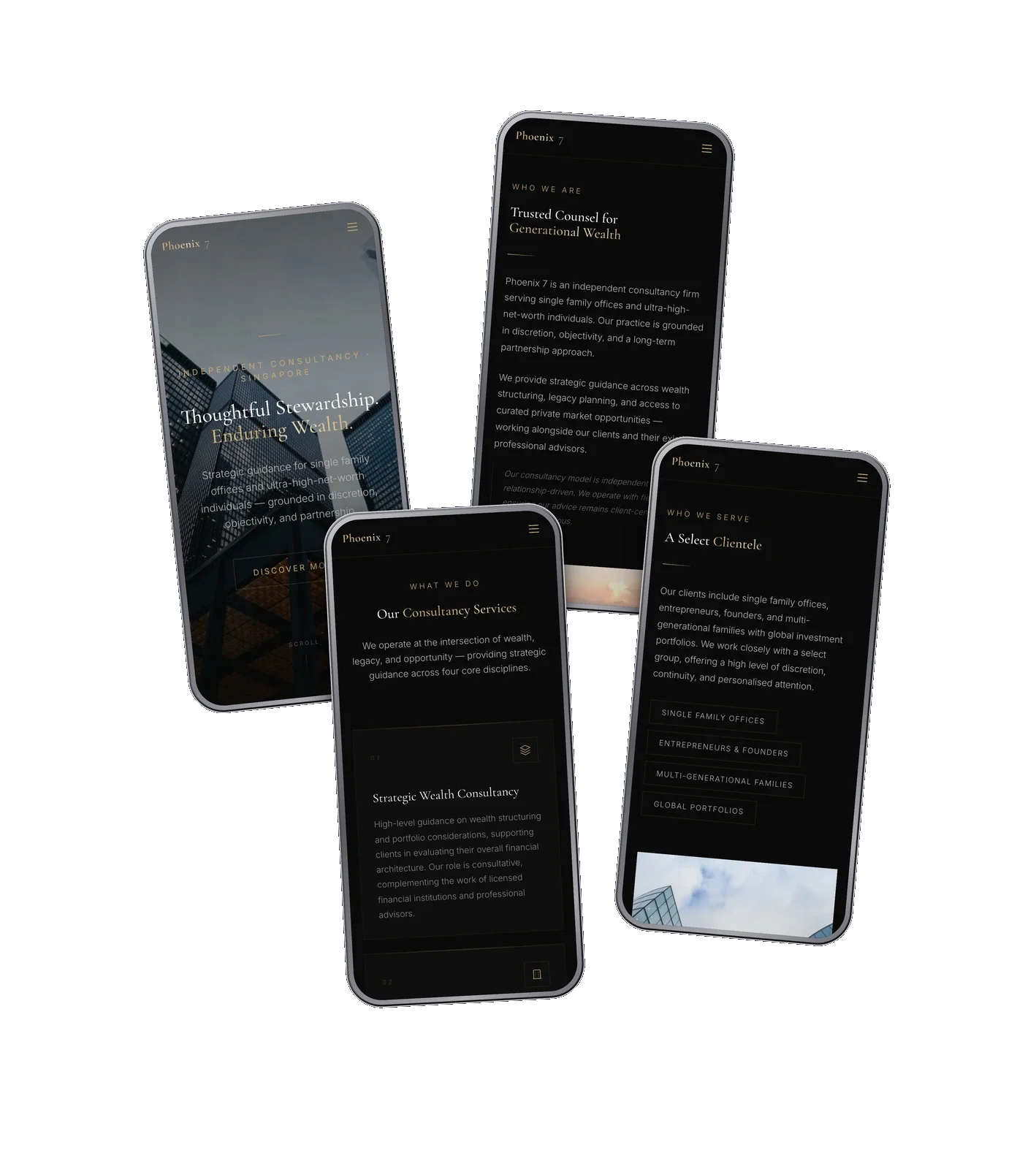 Phoenix7 Wealth Management — mobile view